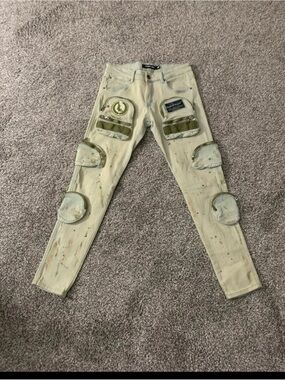 Mens Locked and Loaded Distressed 32x32 Jeans